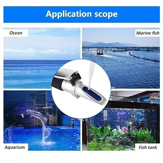 Bysafe Hand Salinity Refractometer With ATC, 0-100 ppt of Salinity and 1.000 to 1.070 Specific Gravity Range for Laboratories, PR-OJ9H-YQC3