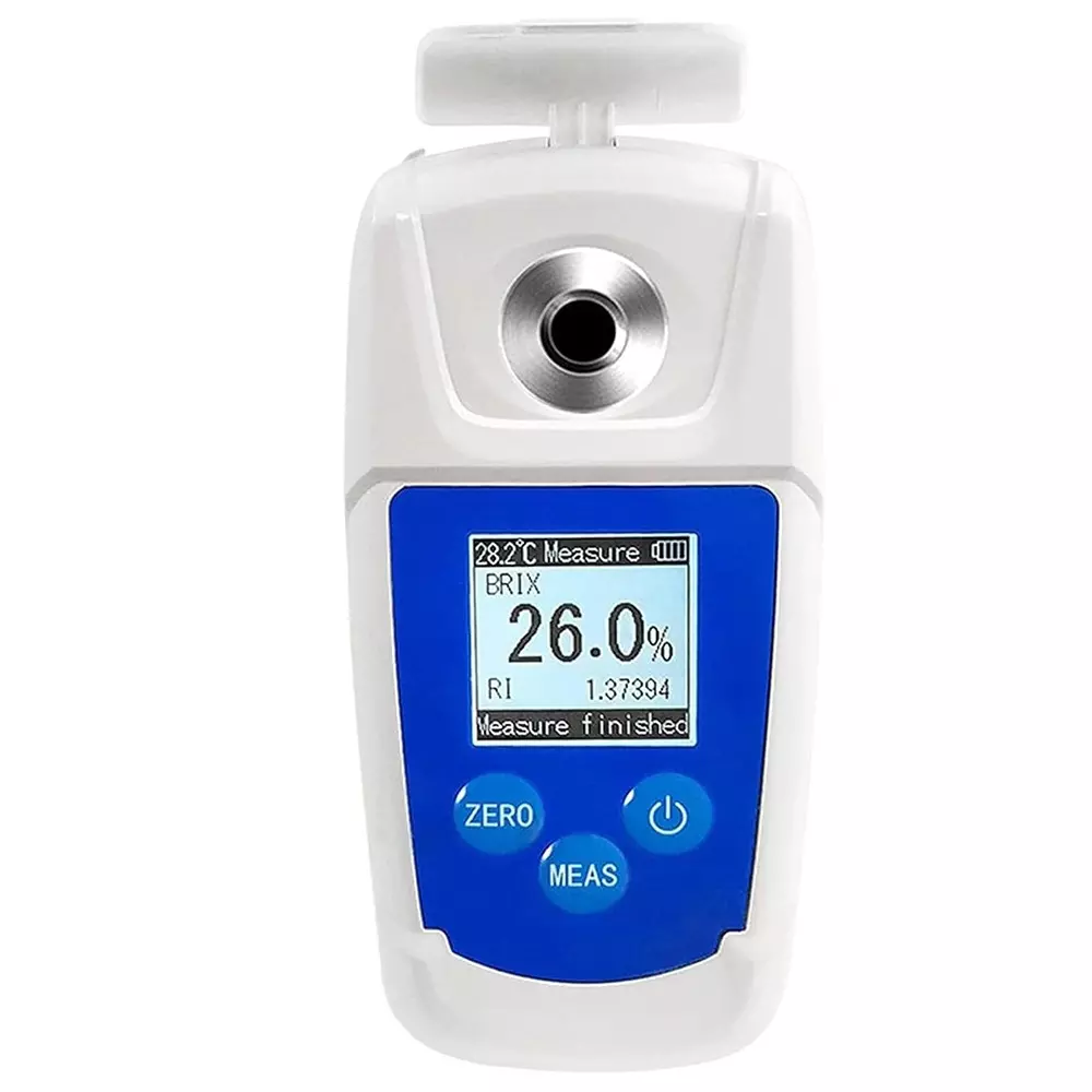 MxRady Digital Refractometer Plastic RI Brix 0-55% Scale for Fruit Beverage Drinks Sugar Content Measuring, Digital 0-55