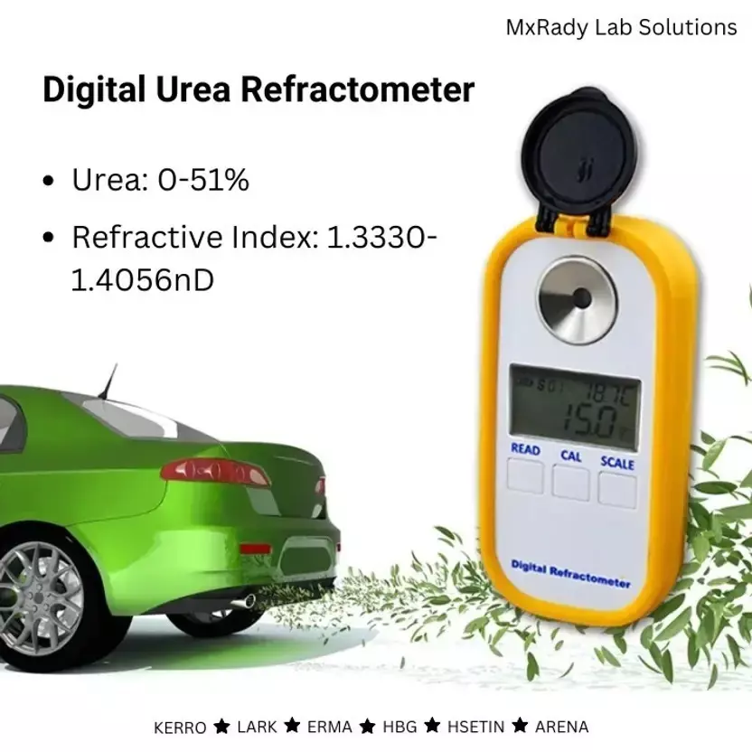 LARK Digital Urea Refractometer Hand Held Type 0-51% Brix Range and 1.3330 - 1.4056 nD Refractive Index, 0-51