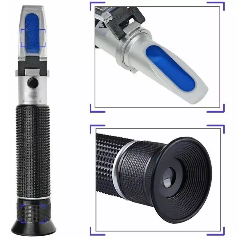 LARK Refractometer Hand Held Type 58-92% Brix Range with Calibration Solution for Brandy, Beer, Fruits, LARK 58-92