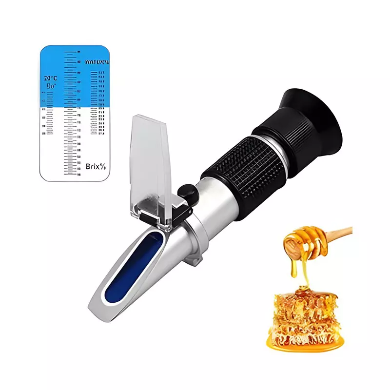 Bysafe 3-in-1 Honey Refractometer With ATC, Moisture 12-27%, Brix 58-90%, Baume 38-43% Range for Laboratories, 5J-OGJT-0D8H