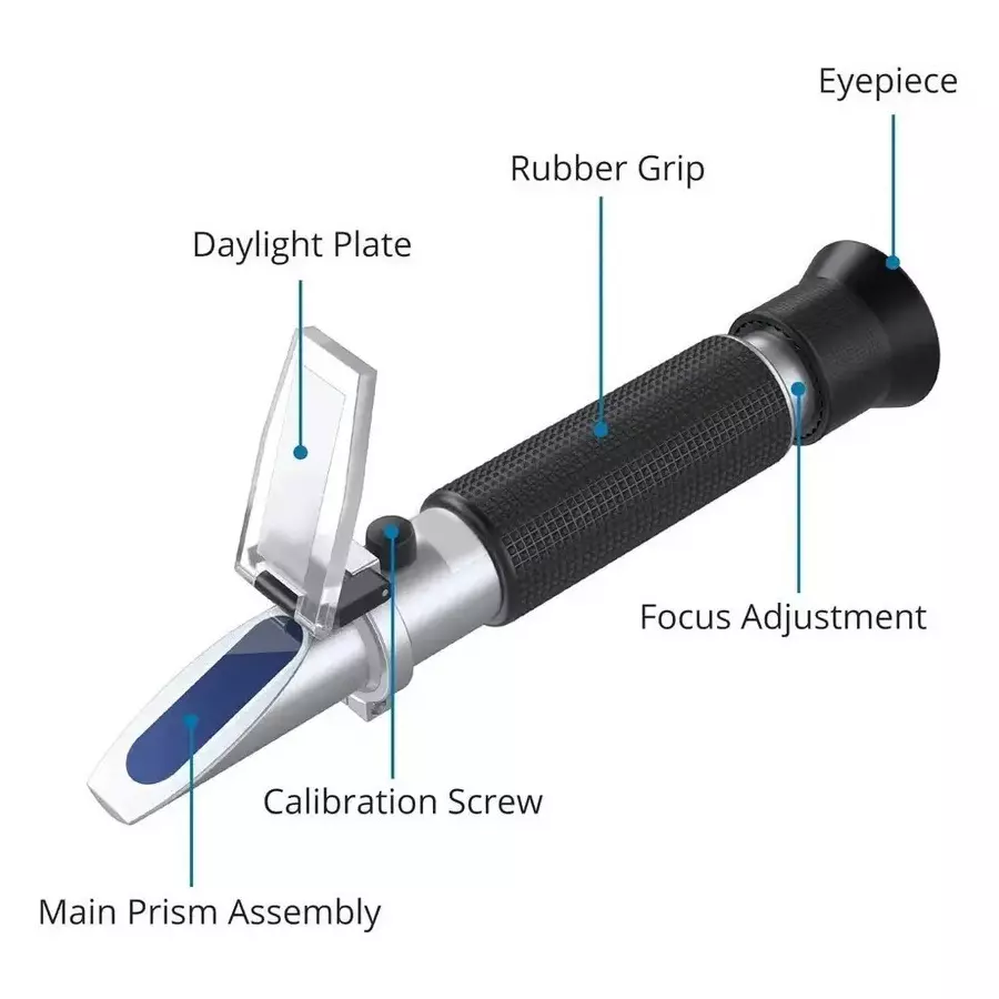 Erma 0-100% Refractometer Handheld Manual Operation for Checking Aquarium Salinity