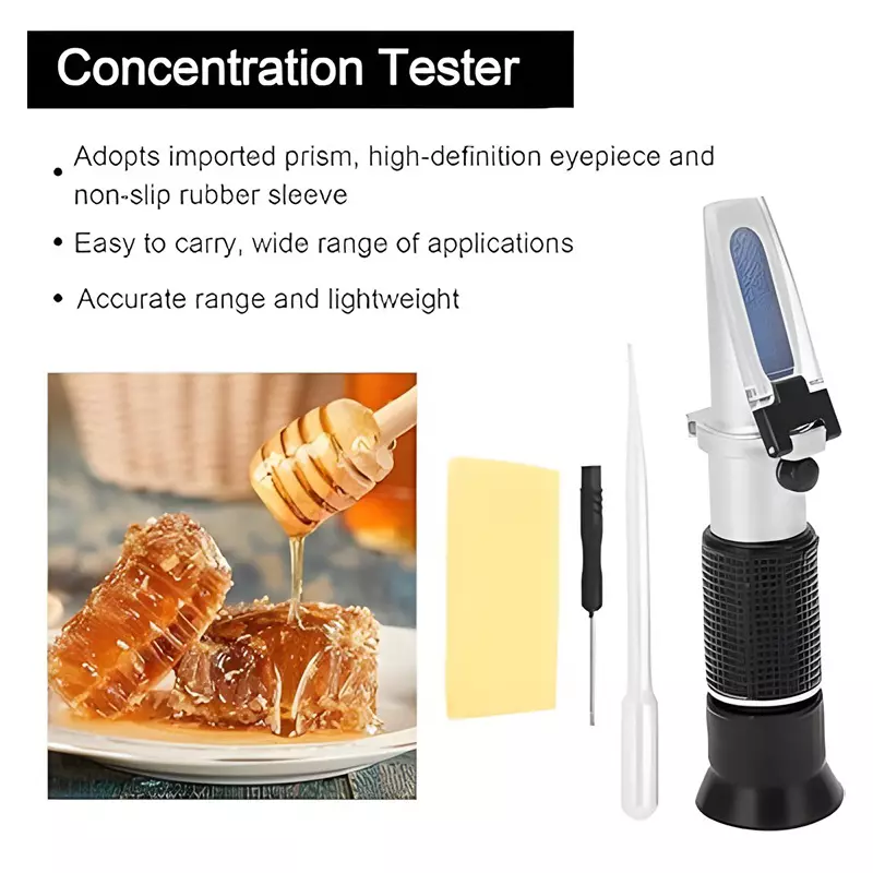 Bysafe Brix Hand Held Refractometers With ATC, 28-62% Range for Sugar Content Measurement in Laboratories, 12-6QOS-67CR