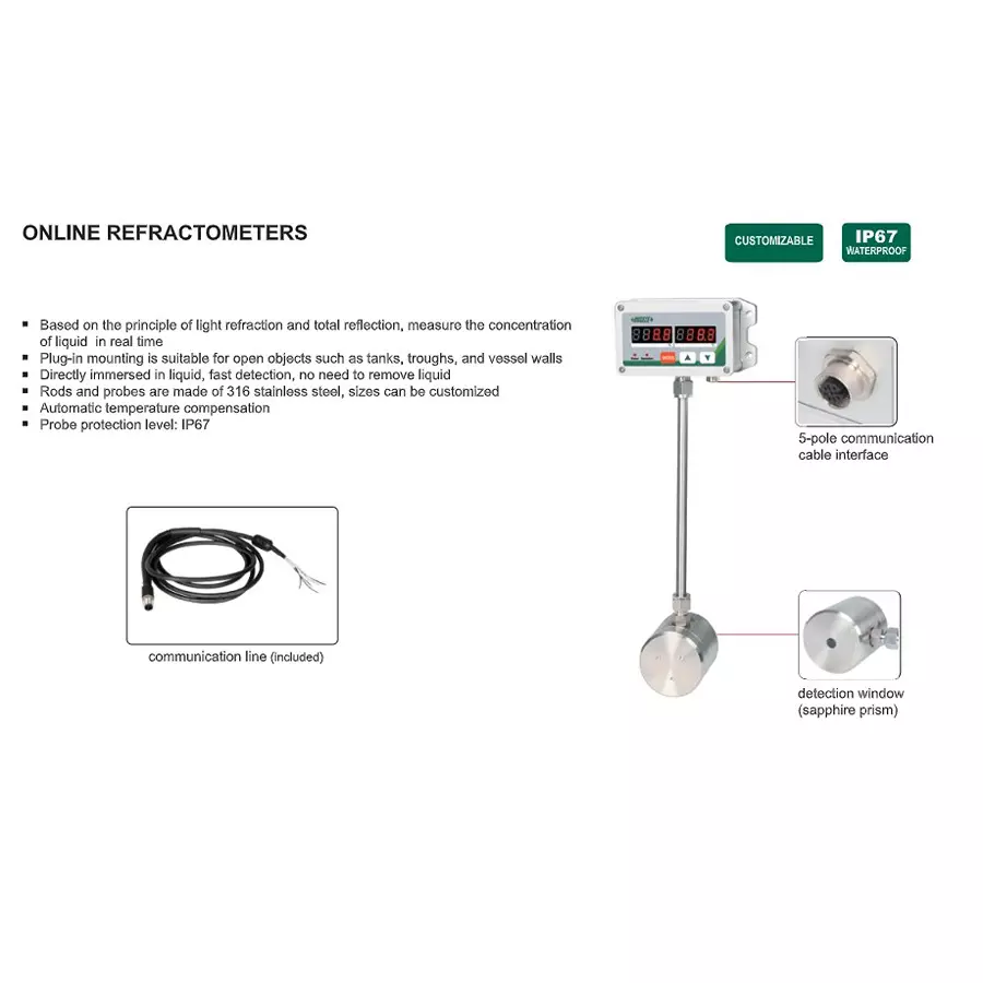 insize-online-refractometer-with-0-90-brix-06-mpa-pressure-resistance-and13270--15177-nd-refractivity-5816-zx90
