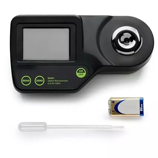 Bysafe MA871 Digital Brix Refractometer with Range 0 to 85% Brix and ±0.2% Brix (±0.3°C/±0.5°F) Accuracy, UP-L288-U6VO