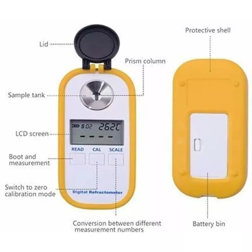 LARK Digital Refractometer Hand Held Type 0-94% Brix Range for Sugar & Honey, RI-0-94