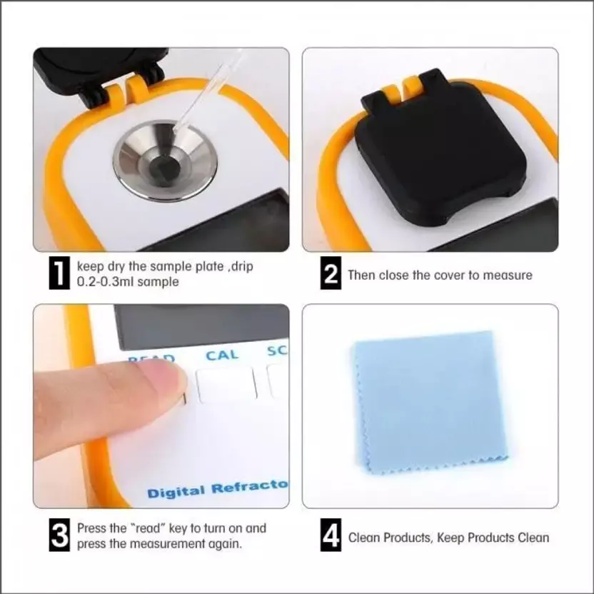 LARK Digital Refractometer Hand Held Type 0-94% Brix Range for Sugar & Honey, RI-0-94