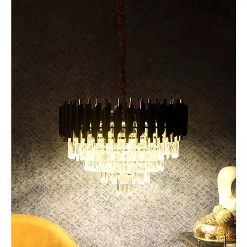 ELIANTE Torrica Cristal LED Chandlier Black With Adjustable Colour Temperature