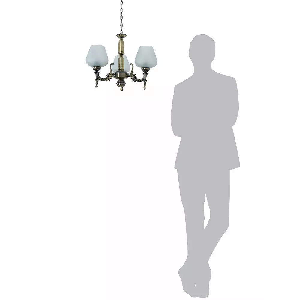 Fos Lighting Mini Ceiling Chandelier Hanging Light 40 W Aluminium Brass Antique, Corn-MS-BRSA-Panmool-CH3