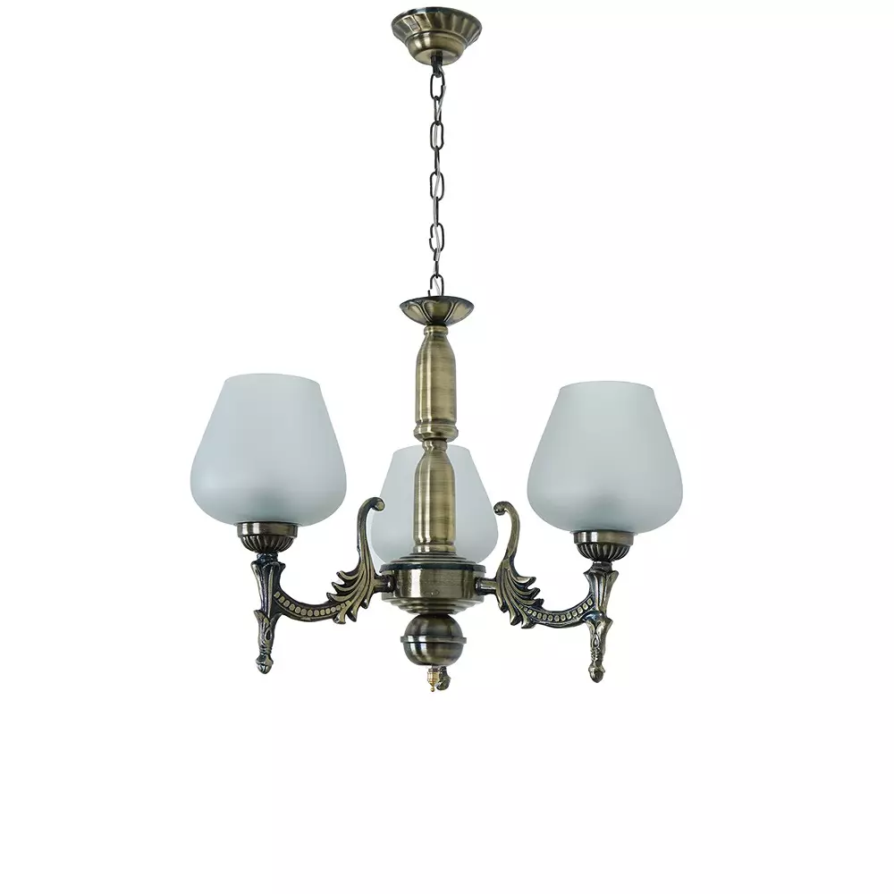 Fos Lighting Mini Ceiling Chandelier Hanging Light 40 W Aluminium Brass Antique, Corn-MS-BRSA-Panmool-CH3
