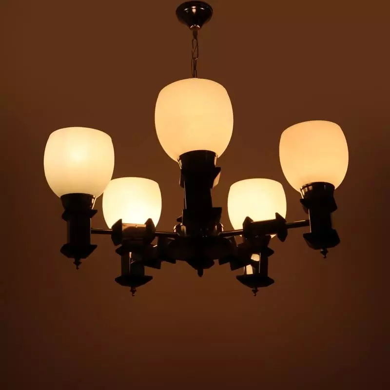 ELIANTE Chandelier Silver Metal Indoor Semi Flush Mount