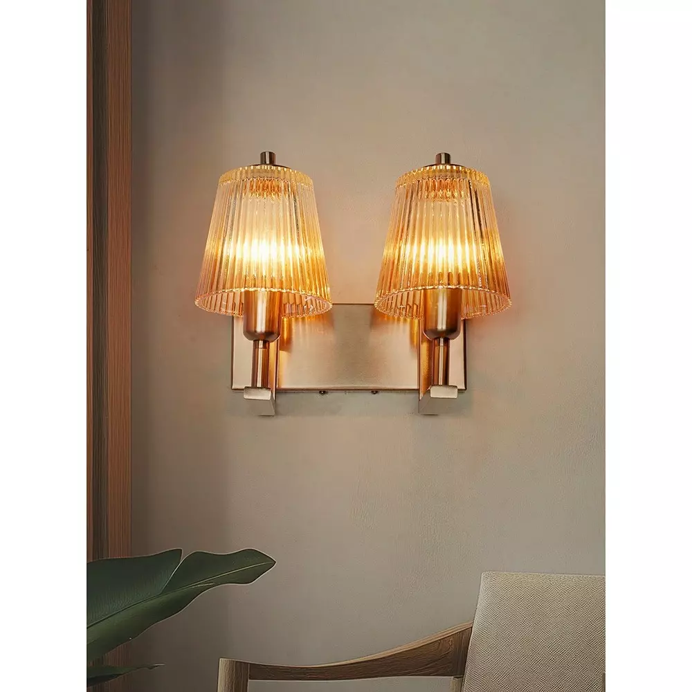 fos-lighting-wall-light-modern-double-copper-and-glass-ribbed-wall-sconce
