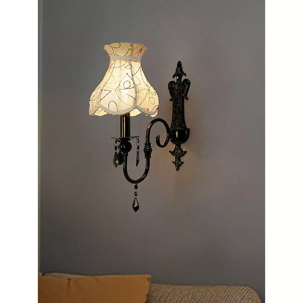 fos-lighting-wall-light-black-wall-sconce-with-green-embroidered-scalloped-shade-and-crystals