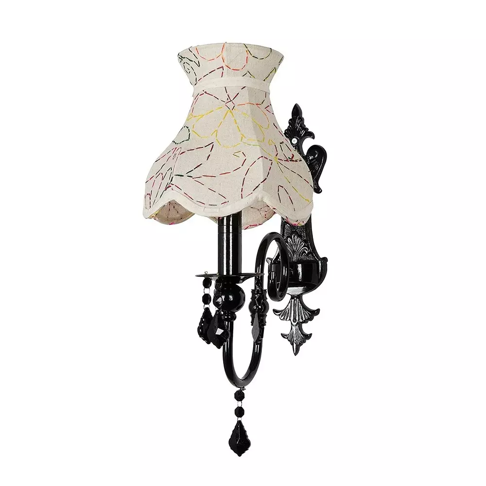 fos-lighting-wall-light-black-wall-sconce-with-green-embroidered-scalloped-shade-and-crystals