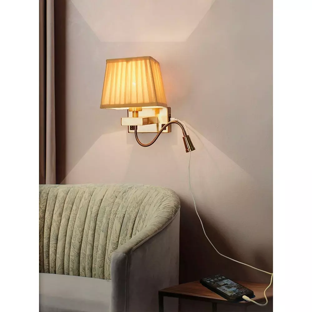 fos-lighting-wall-light-modern-bedside-reading-led-wall-sconce-with-usb-charger-dual-light-beige-pleated-shade