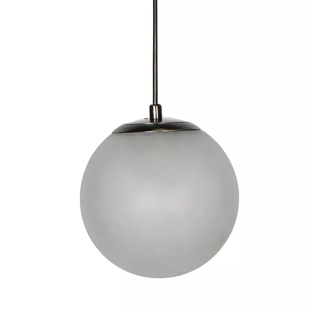 Fos Lighting Frosted Globe Pendant Light with Antique Brass Fixture 6 inch (15.24 cm) 40 W