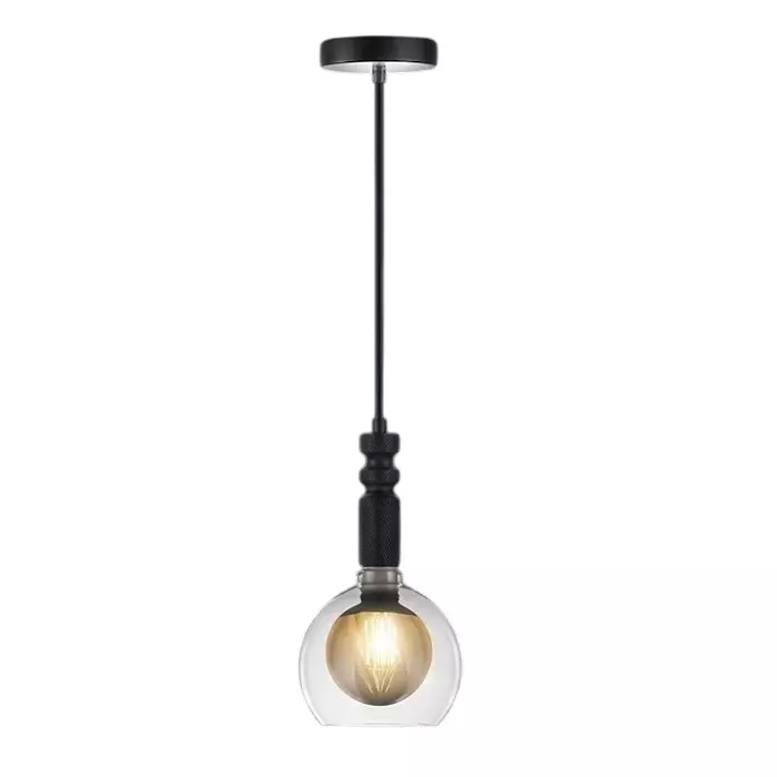 Havells Rook Pendant 1LS, E27 Base Cap in Black Color, LHFIAXD1TN1K007 (Without Bulb)