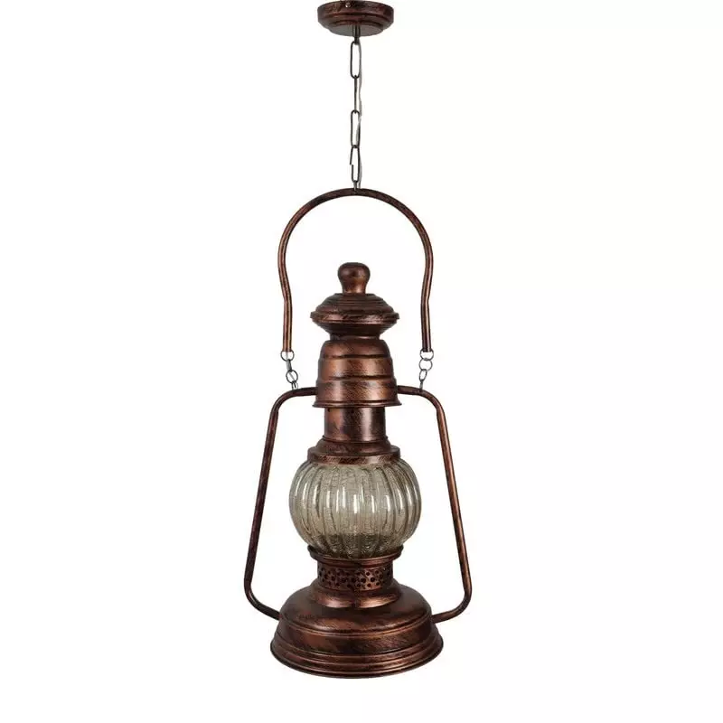 ELIANTE Hanging Light Gold Metal Semi Flush Mount Without Bulb, LAMP-KHARBUJA-Big