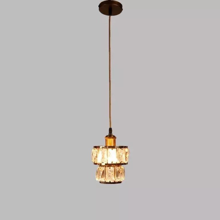 ELIANTE Hanging Light Golden Metal Corded Electric Semi Flush Mount