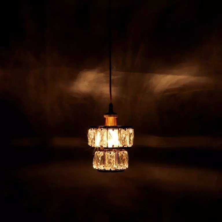 ELIANTE Hanging Light Golden Metal Corded Electric Semi Flush Mount