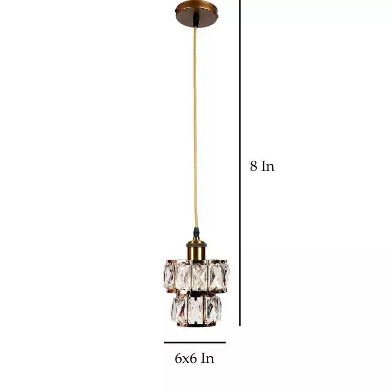 ELIANTE Hanging Light Golden Metal Corded Electric Semi Flush Mount