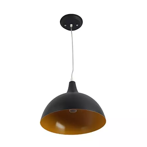ELIANTE Single Hanging Light Bronze Metal AC Semi Flush Mount Without Bulb, M-4-HL-BK-YE