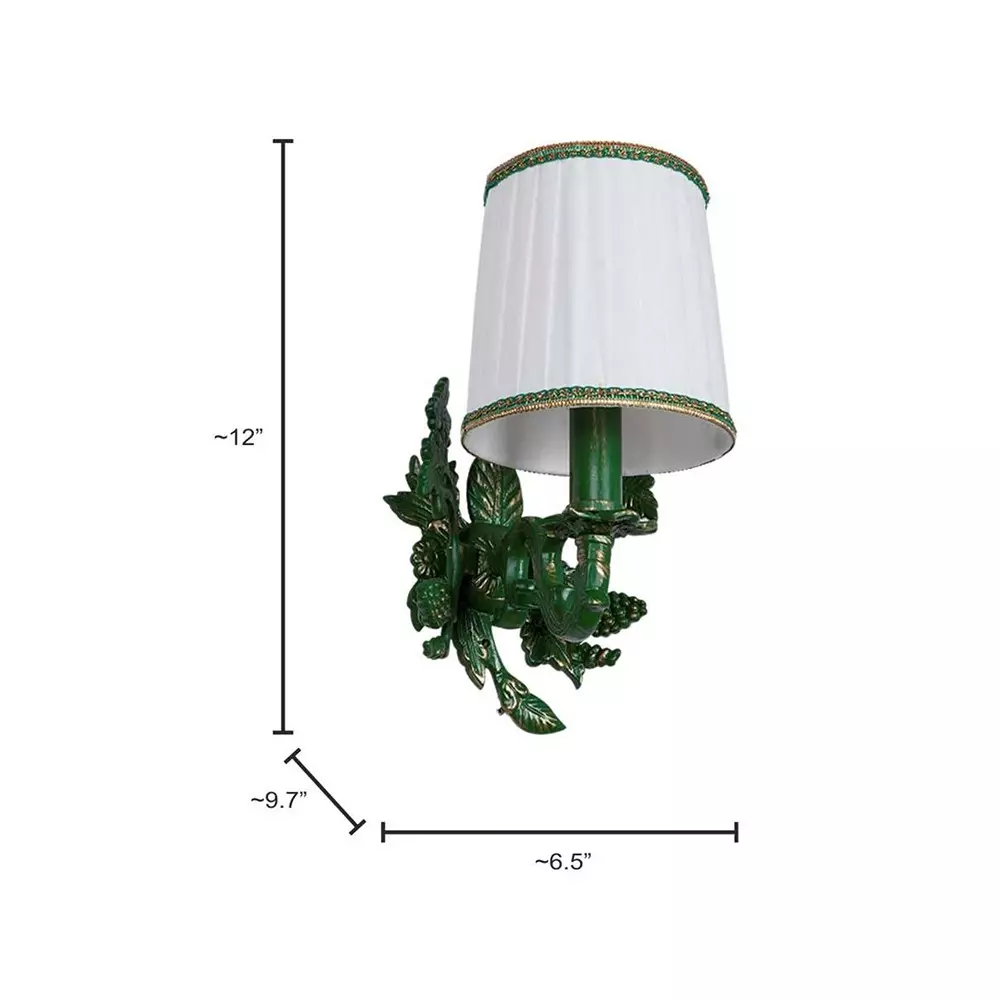 Fos Lighting Wall Light Green Grapevine Wall Sconce with Pleated Shade