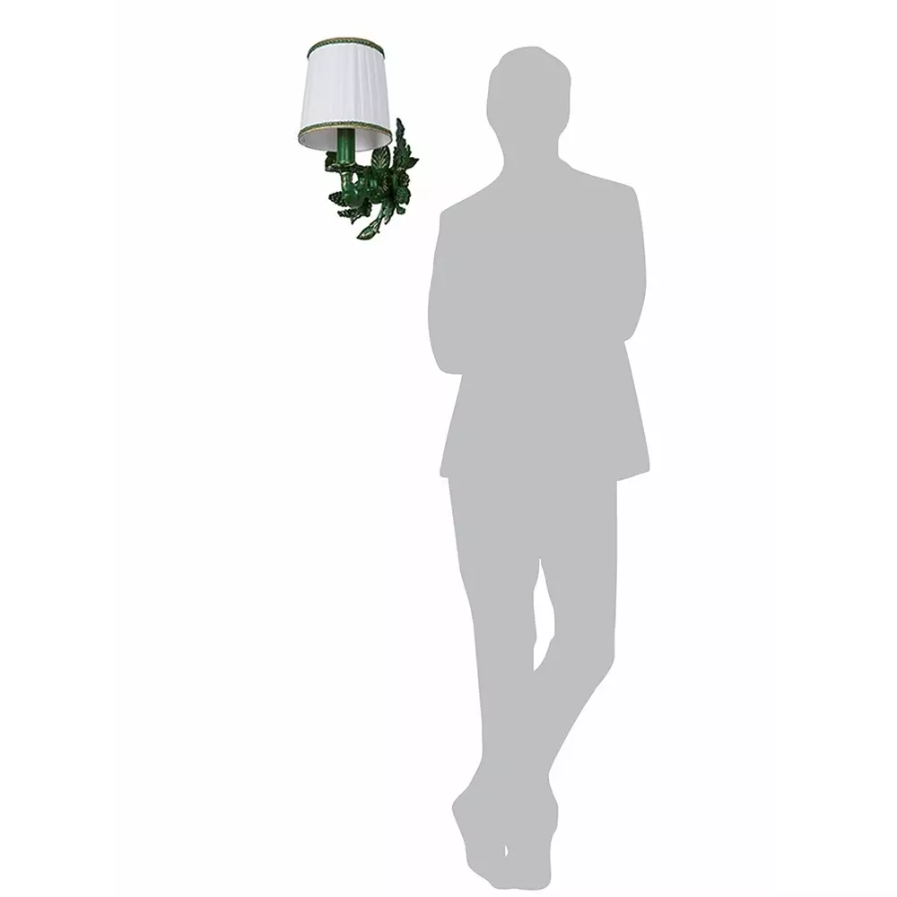 Fos Lighting Wall Light Green Grapevine Wall Sconce with Pleated Shade