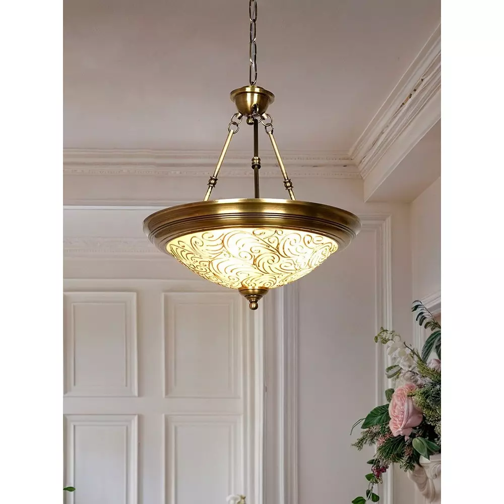 fos-lighting-hanging-light-antique-brass-dish-pendant-lamp-with-hand-painted-frosted-glass-shade