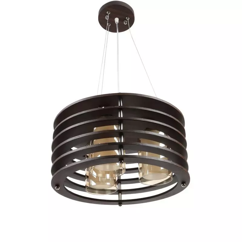 ELIANTE Hanging Light Brown Wood Semi Flush Mount