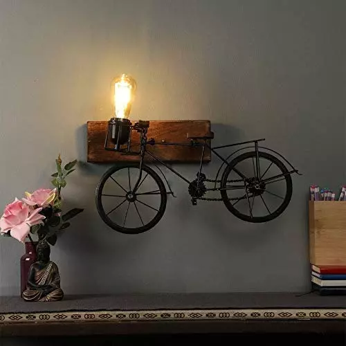 ELIANTE Hanging Ceiling Pendant Light Wood AC Ceiling Mount Without Bulb, Antique Cycle