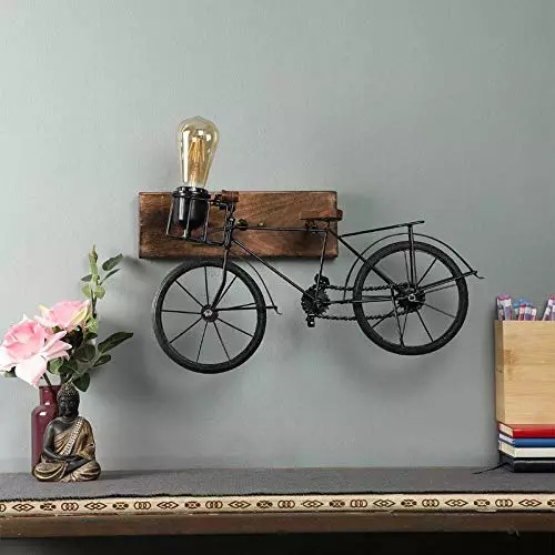 ELIANTE Hanging Ceiling Pendant Light Wood AC Ceiling Mount Without Bulb, Antique Cycle