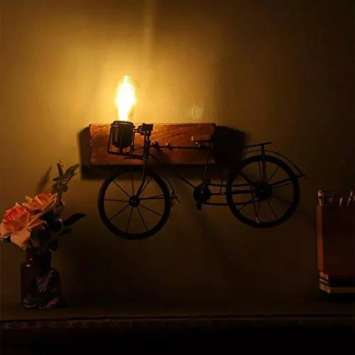 ELIANTE Hanging Ceiling Pendant Light Wood AC Ceiling Mount Without Bulb, Antique Cycle