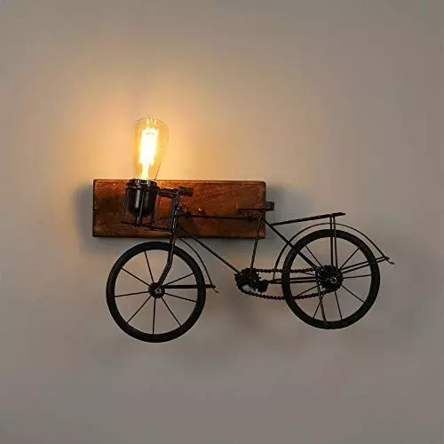 ELIANTE Hanging Ceiling Pendant Light Wood AC Ceiling Mount Without Bulb, Antique Cycle