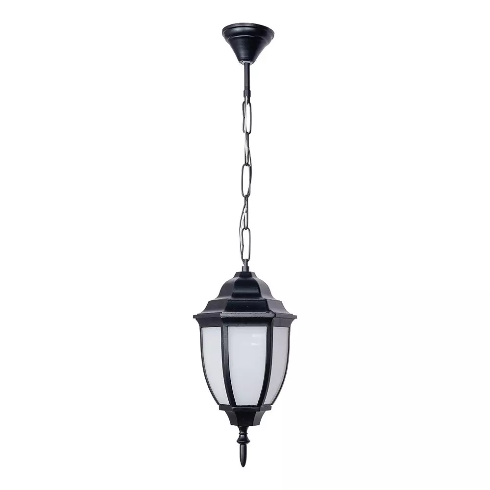 Fos Lighting Victorian Outdoor Hanging Light with White Acrylic Panes Matte Finish 40 W