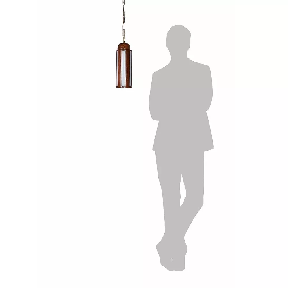 Fos Lighting Hanging Light Modern Wood Cylinder LED Pendant Light