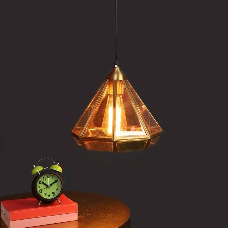 ELIANTE Dorada Hanging Light White & Gold Metal Semi Flush Mount