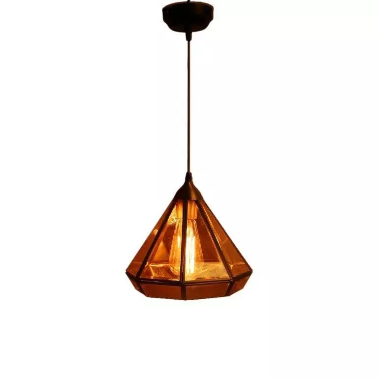 ELIANTE Dorada Hanging Light White & Gold Metal Semi Flush Mount