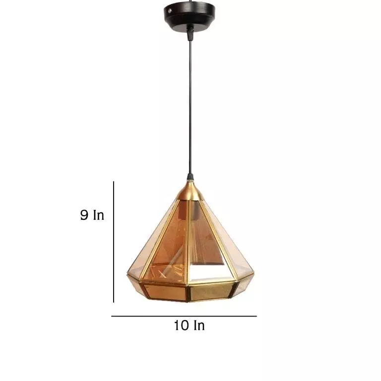 ELIANTE Dorada Hanging Light White & Gold Metal Semi Flush Mount