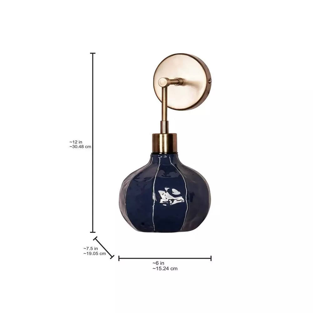 fos-lighting-wall-light-artisanal-blue-enamel-wall-sconce-with-undulated-melon-shade-antique-brass-arm