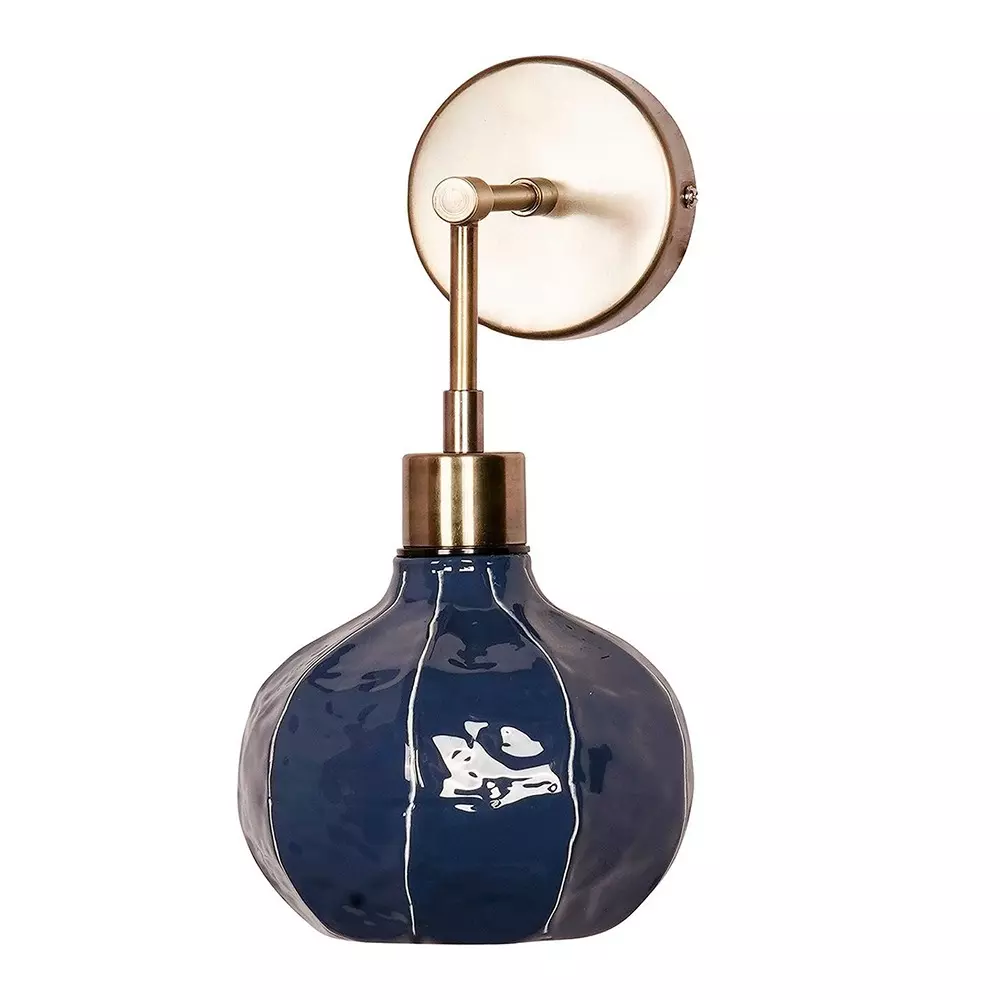 fos-lighting-wall-light-artisanal-blue-enamel-wall-sconce-with-undulated-melon-shade-antique-brass-arm