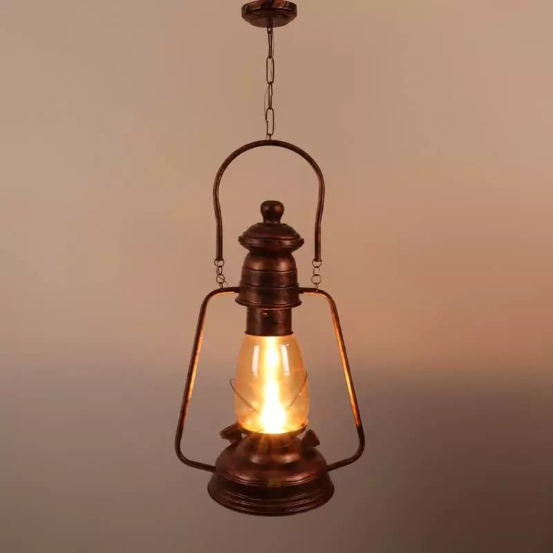 ELIANTE Hanging Light Copper Metal Semi Flush Mount Without Bulb, LAMP-Copper-HL-Big