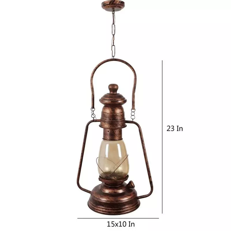 ELIANTE Hanging Light Copper Metal Semi Flush Mount Without Bulb, LAMP-Copper-HL-Big