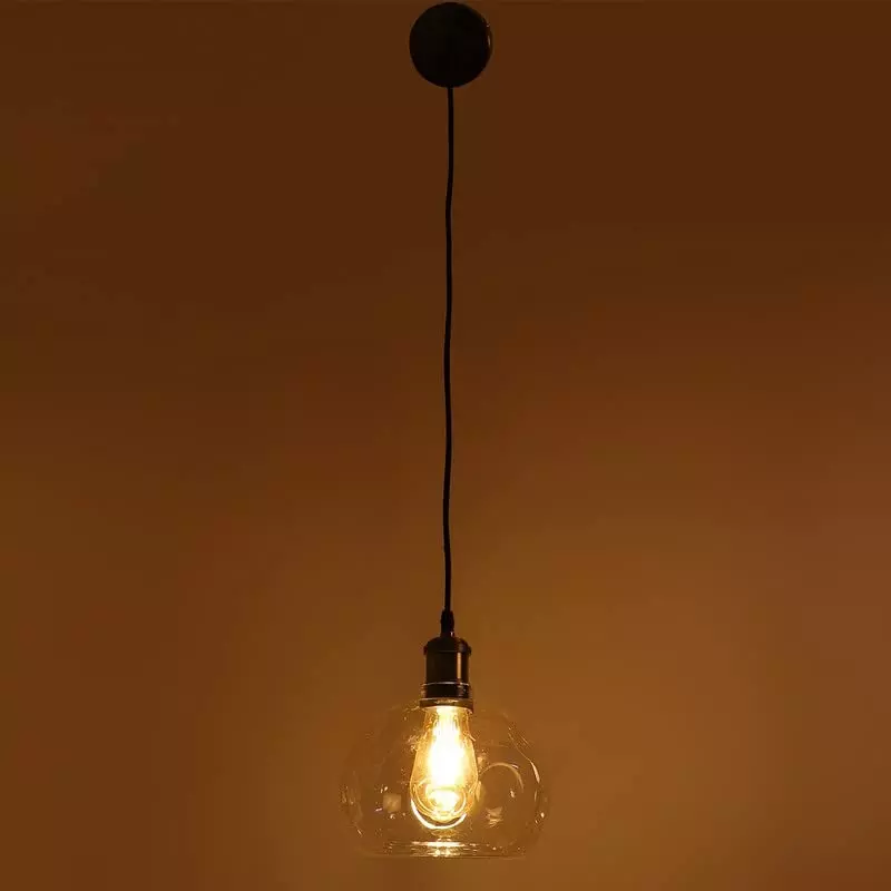 ELIANTE Hanging Light Antique Brass Metal AC Semi Flush Mount Without Bulb, Football-Clear-HL