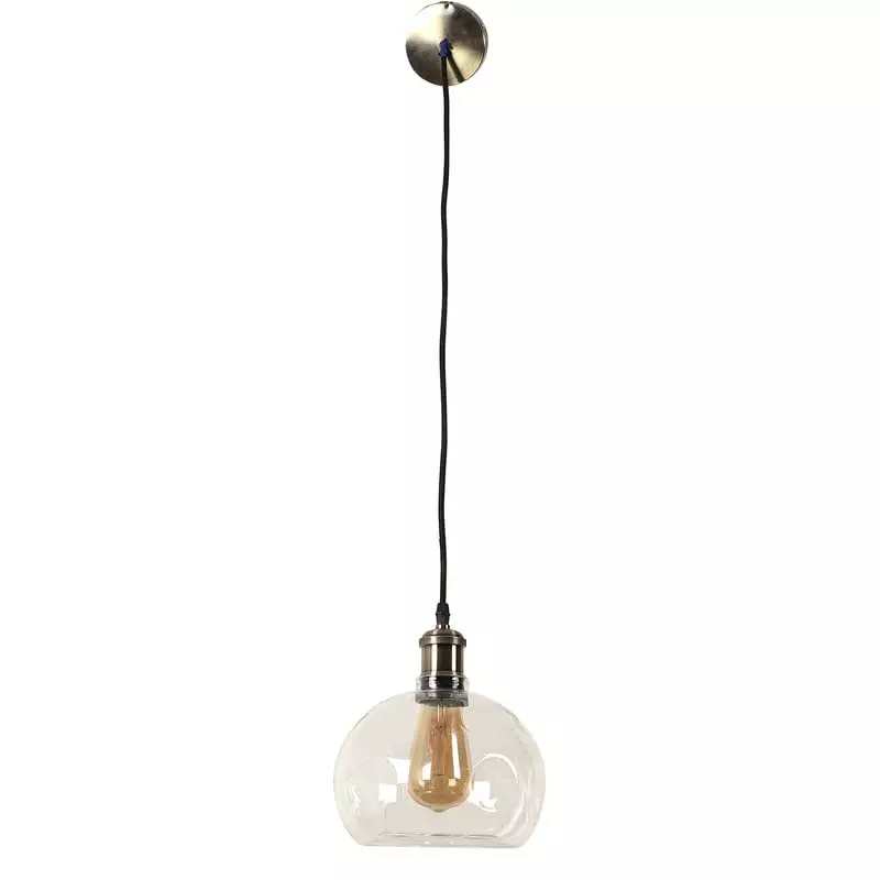 ELIANTE Hanging Light Antique Brass Metal AC Semi Flush Mount Without Bulb, Football-Clear-HL