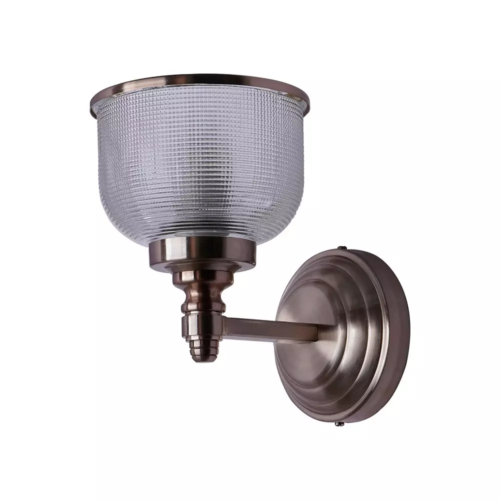 Fos Lighting Wall Light Rose Gold Wall Sconce with Rimmed Glass Shade