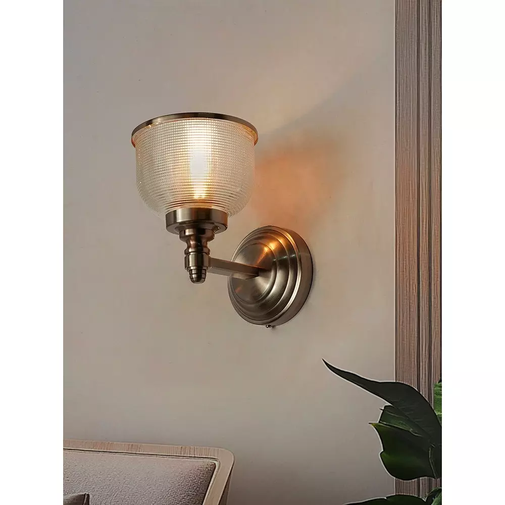 Fos Lighting Wall Light Rose Gold Wall Sconce with Rimmed Glass Shade