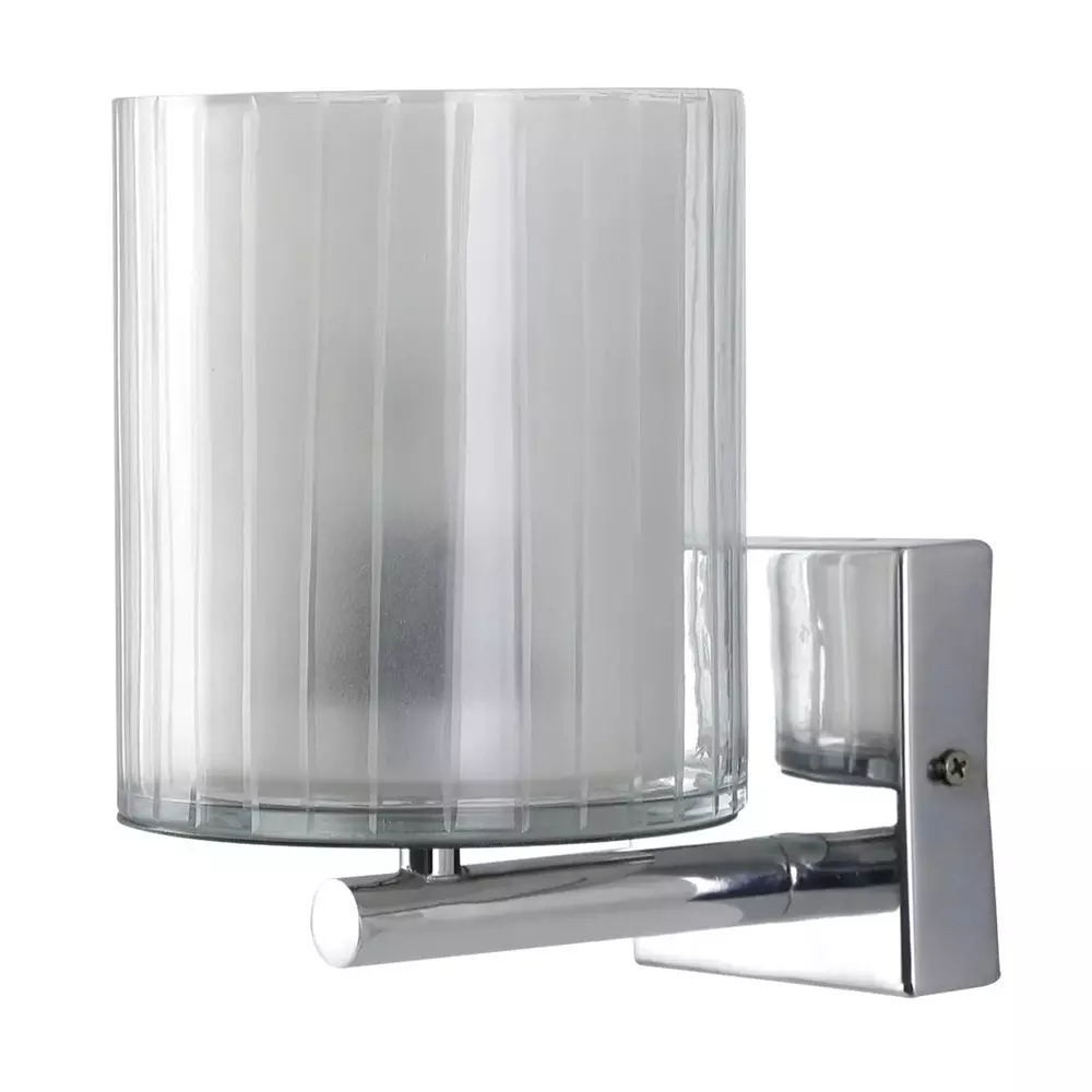 Havells Luster Decorative Wall Light Fixture Chrome for 7.5 W A60 LED Filament Lamp with E27 Base, LHFHBDDBTB1D007 (Without Bulb)