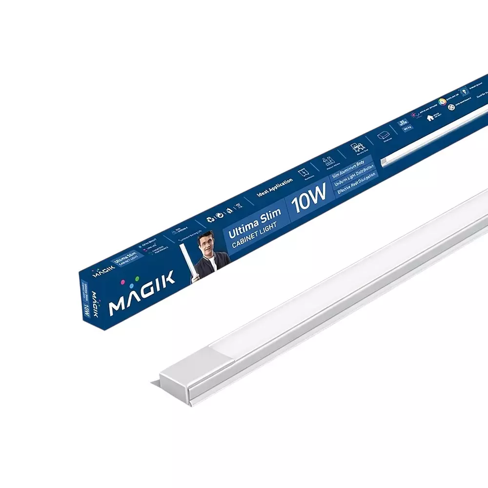 Magik 10 W Ultima Slim Cabinet Light 6500 K Color Temperature and Aluminium Body, BWUS010C4294