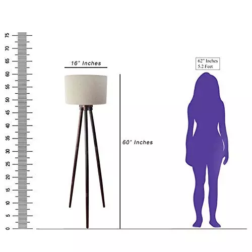 Sanded Edge Wood Natural Modern Design Solid Wood Tripod Floor Lamp